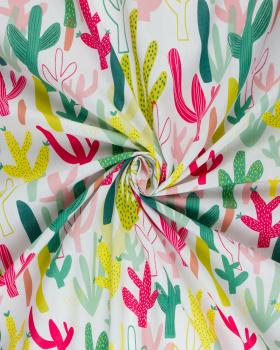 Popeline de coton cactus Blanc - Tissushop
